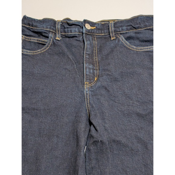 A.L.C. Women Dark Wash Wide Leg Jeans Contrast Stitching 2PANT008 Size 28 - Picture 2 of 5